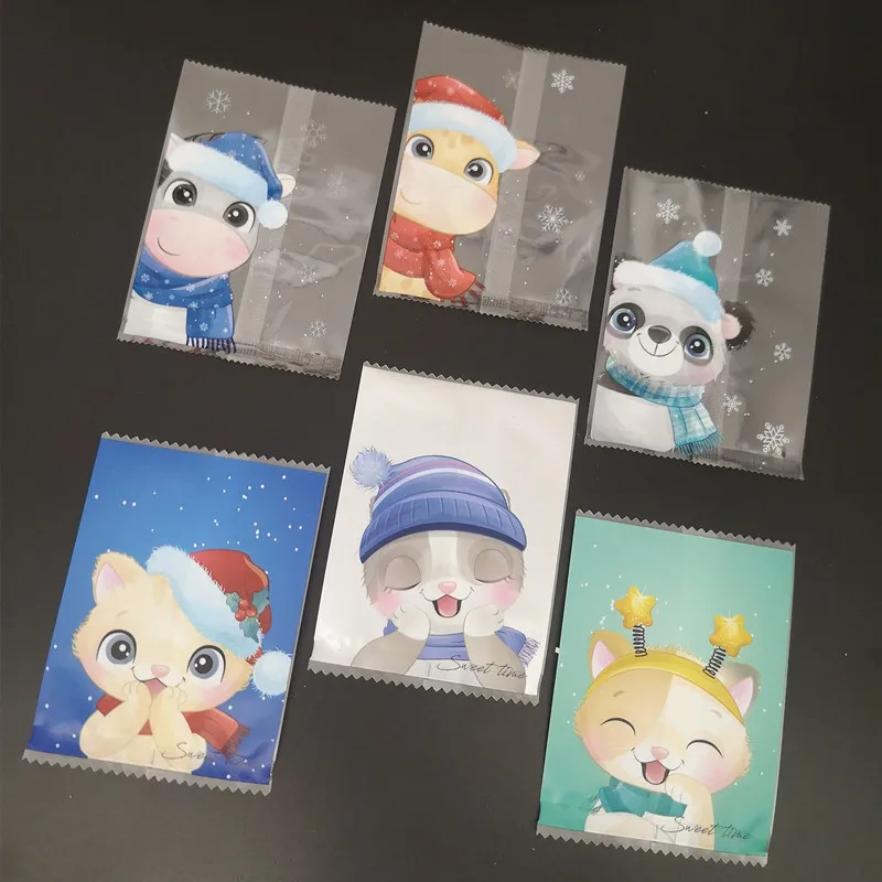 Heat Seal Cartoon Bag For Biscuit Cookies Candy Bread Baking Jewelry Fruit Tea Party Gift Packaging Bags Wedding Birthday 7x10