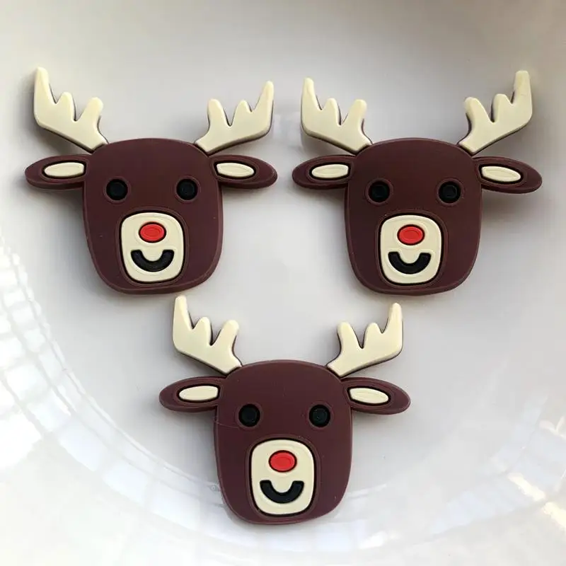 DIY mobile phone PVC flat back clothes decorations Christmas Reindeer scrapbook embellishments 15pcs