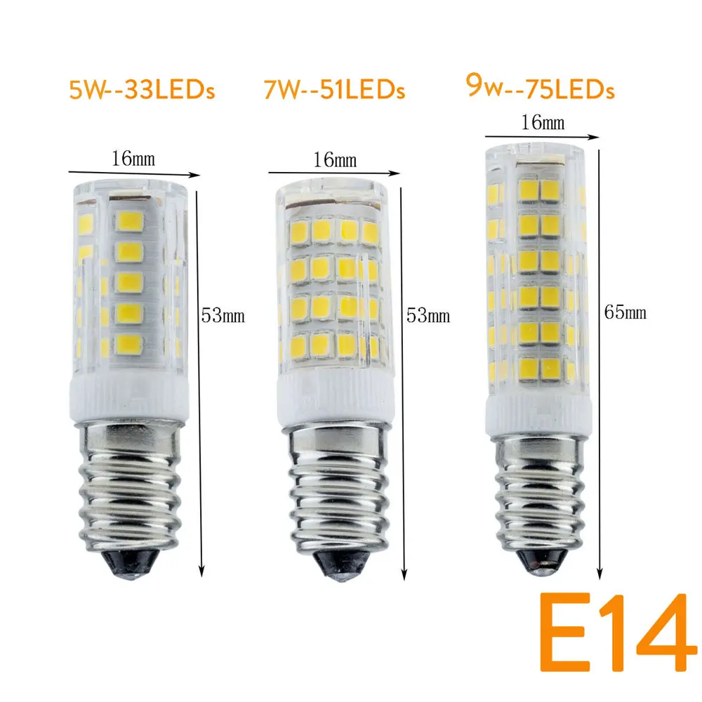 Ampoule LED épis de maïs en céramique G4 G9 E14 5W 7W 9W, lumière blanche en cristal, lampe de remplacement pour lustre halogène 60W, 220V 240V