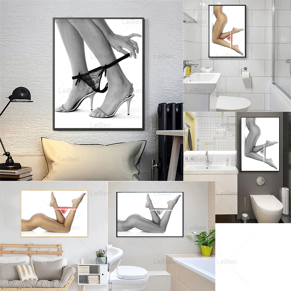 

Sexy Legs and Panties Poster Nordic Minimalist Wall Art Picture Charming Woman Body Canvas Prints for Bathroom Modern Home Decor