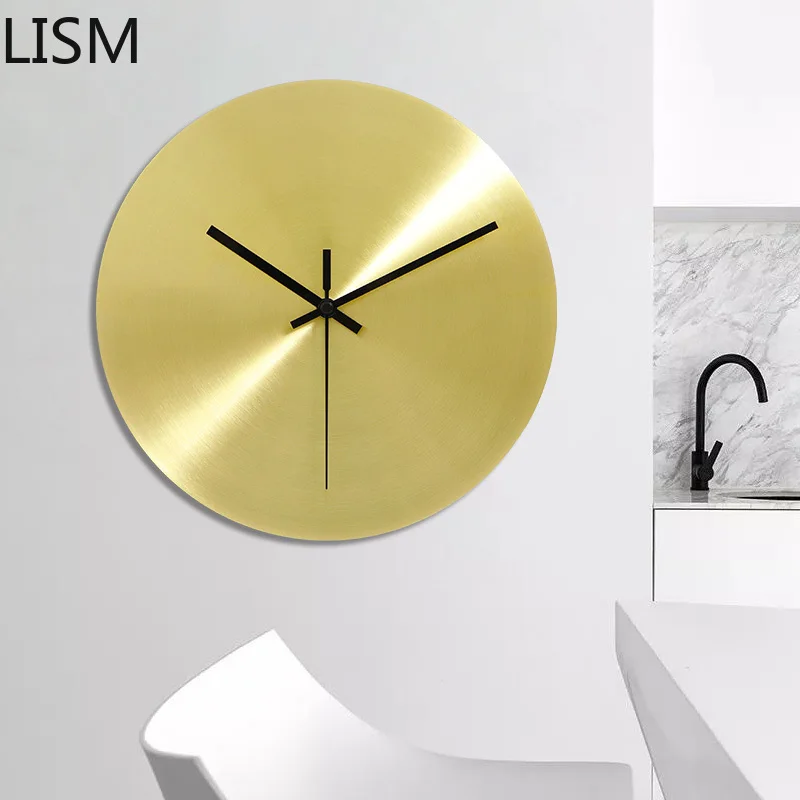 

Luxury Fine Copper Wall Clock Gold Metal Creative Large Miinimalist Clocks Wall Unique Home Decor Modern Silent Reloj De Pared