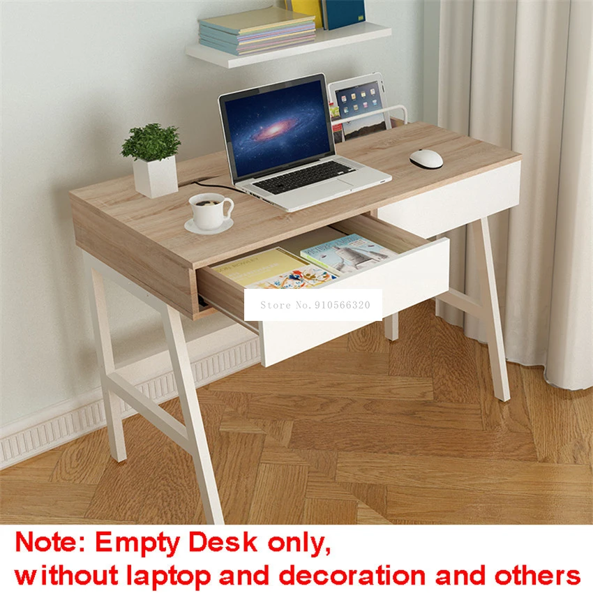 Escritorio de madera de 90cm de longitud para el hogar, mesa de ordenador, dormitorio, mesita de noche, escritorio de estudiante, mesa moderna, Lapdesk 12116