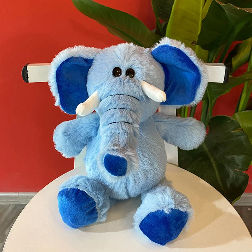 30CM Super Cute Elephant Plush Toy Sleeping Red Blue Ivory Play New Style Even Send Children\'s Birthday Gifts