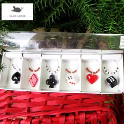 6Pcs/set Christmas Wine Glass Decoration wedding Party Goblet Decorative Circles Xmas Cup Pendants Ring Wine Glass Charms marker