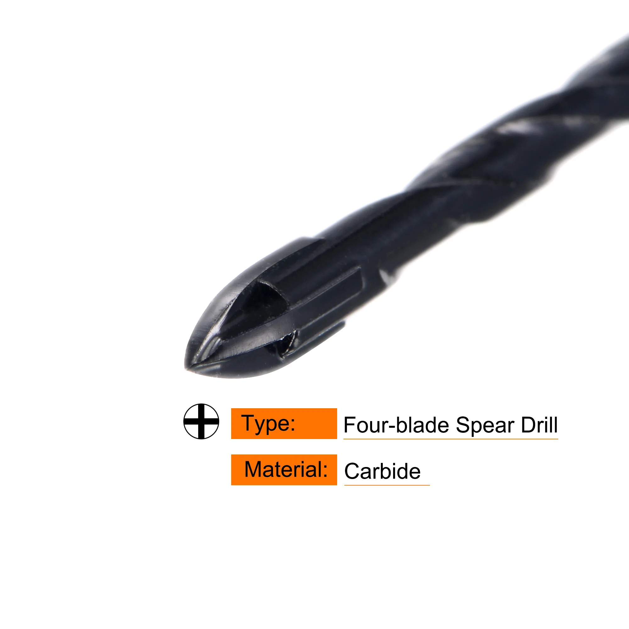 Uxcell Concrete Masonry Drill Bit High Speed Steel 1/4" Shank 3mm Dia. for Glass 2 Pcs
