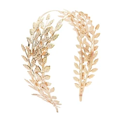 Golden Metal Leaf Hair Band Headbands Greek Goddess Crown Tiara Diadema Headdress Bridal Wedding Accessories Alice Head Jewelry
