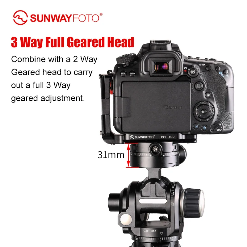 SUNWAYFOTO GC-01 58mm Panoramic Arca Swiss Geared Clamp for Tripod Geared Head