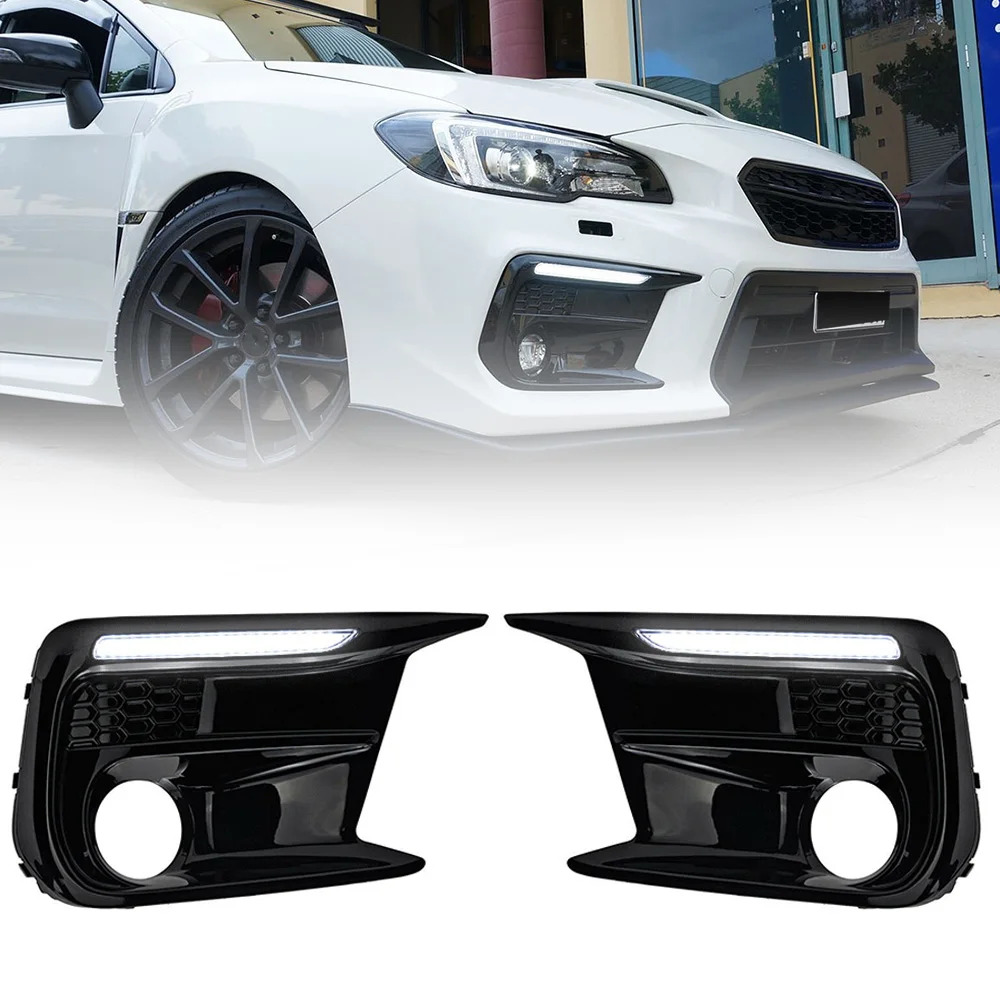 For Subaru WRX XTI 2018-2020 Limited Switchback White LED DRL Daytime Running Driving Light Signal Bezels Fog Lamp 1sest