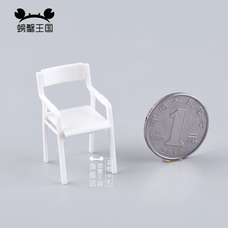 6pcs 1:25 Model Chair Miniature Furniture Dollhouse Accessories DIY Assembly Model kit Home Interior Decors Plastic Craft Toy