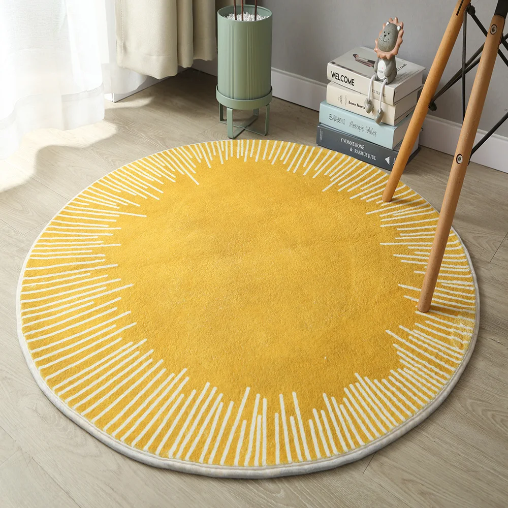 Soft Short Plush Round Rug Sofa Coffee Table Round Carpet Home Decor Rugs For Bedroom Computer Chair Floor Mat Kids Play Tatami
