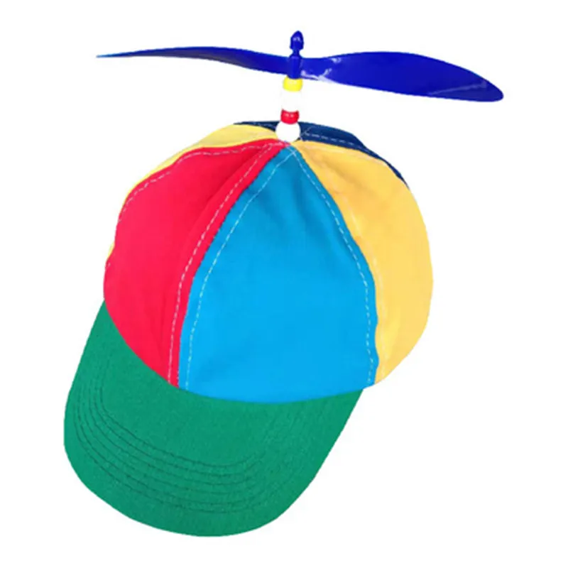 2021 New 3 Sizes Funny Helicopter Propeller Baseball Caps Colorful Patchwork Cap Sun Children Adult Boys Girls Snapback Hat