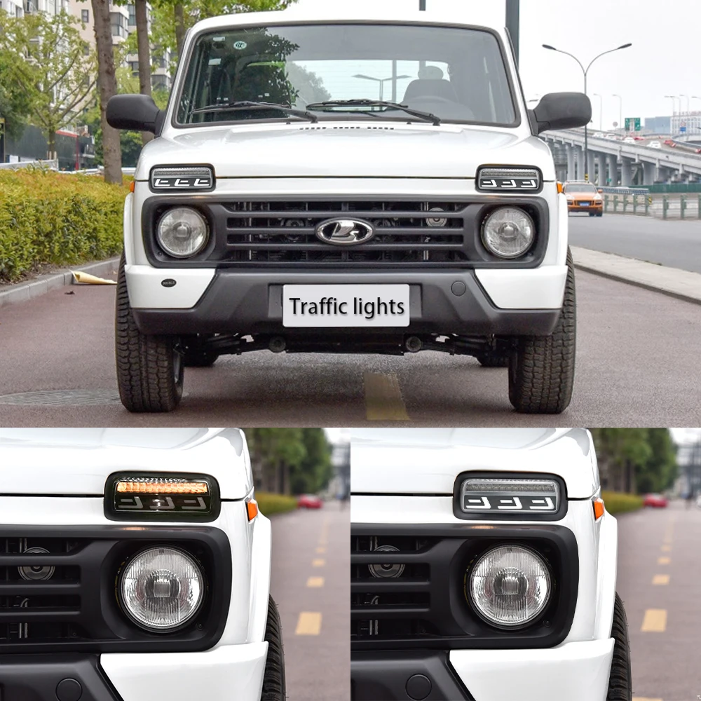 For LADA NIVA 4X4 2121 URBAN Headlight Daytime DRL RUNNING LIGHT AND TAIL LED LIGHT KIT Smoked