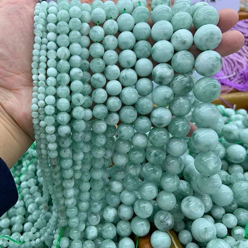 4-20mm Natural Angelite Beads 15'' Round Chinese Larimar DIY Loose Stone Beads For Jewelry Making Beads Women Bracelet Necklace