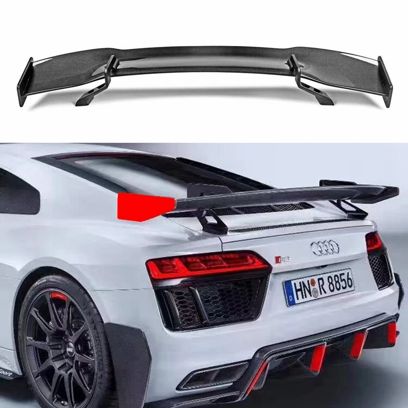 High Quality REAL Carbon Fiber Spoiler For Audi R8 V8 V10 GT 2007 2008 2009 2010 2011 2012 2013 2014 2015 Wing Lip Spoilers