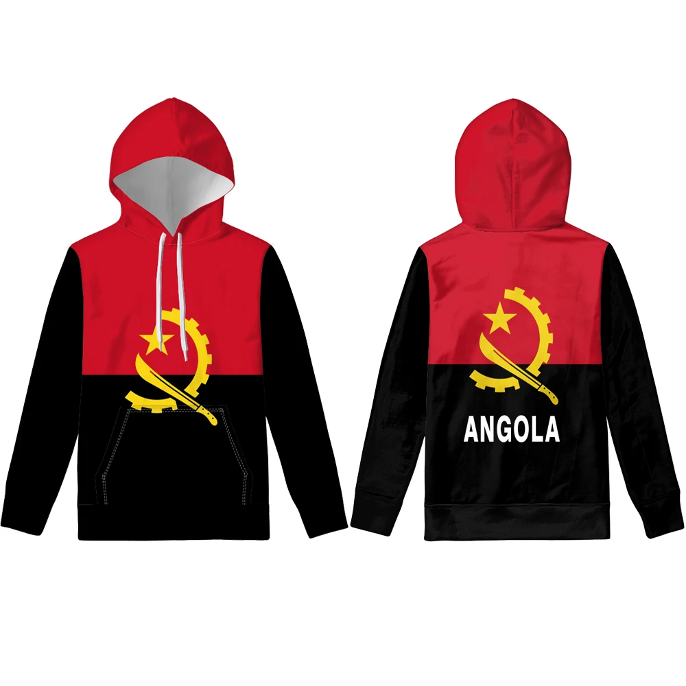 Angola zipper hoodie Free 3d Custom Made Name Number Team Logo Ao pullover Ago Country Portuguese Nation Angolan Flag clothes