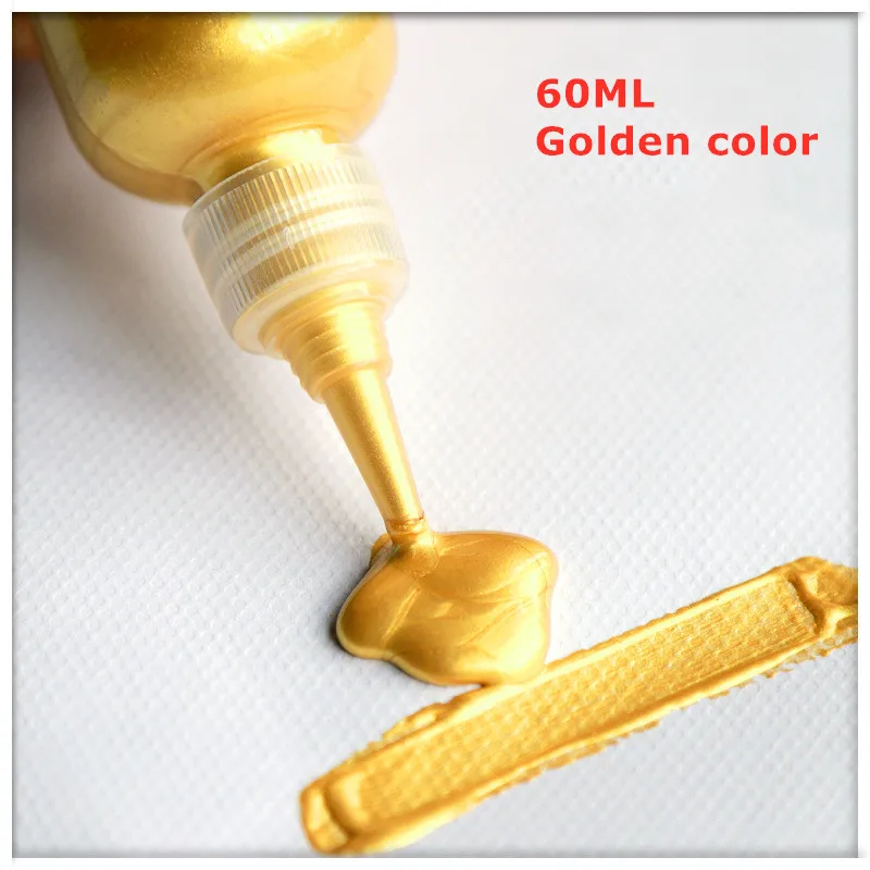 60ml Acrylic Paint Metallic Gold Silver Copper For Epoxy Resin Jewelry Making Plaster Doll Handmade DIY Colorant Pigment