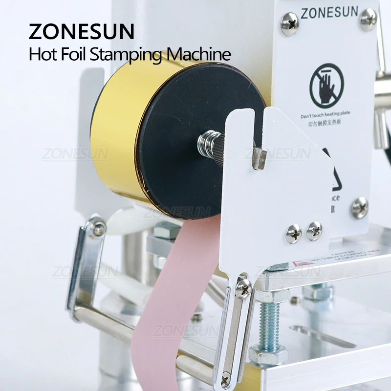 Zonesun quente folha de carimbo máquina de bronzeamento manual com mesa de trabalho para o cartão do pvc couro e papel carteira saco