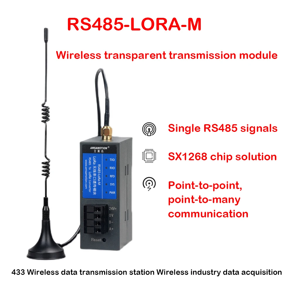 

RS485-LORA-M LORA Wireless Serial Port Digital Transparent Transmission Module Remote Communication 433M RS485 to LoRa Converter