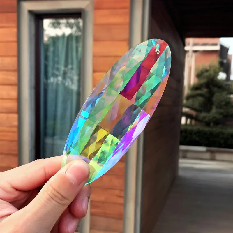 H&D 120mm Rainbow Crystal Drop Prism Suncatcher Hanging Pendant Ornament Window Sun Catcher Home Wedding Decoration Accessories