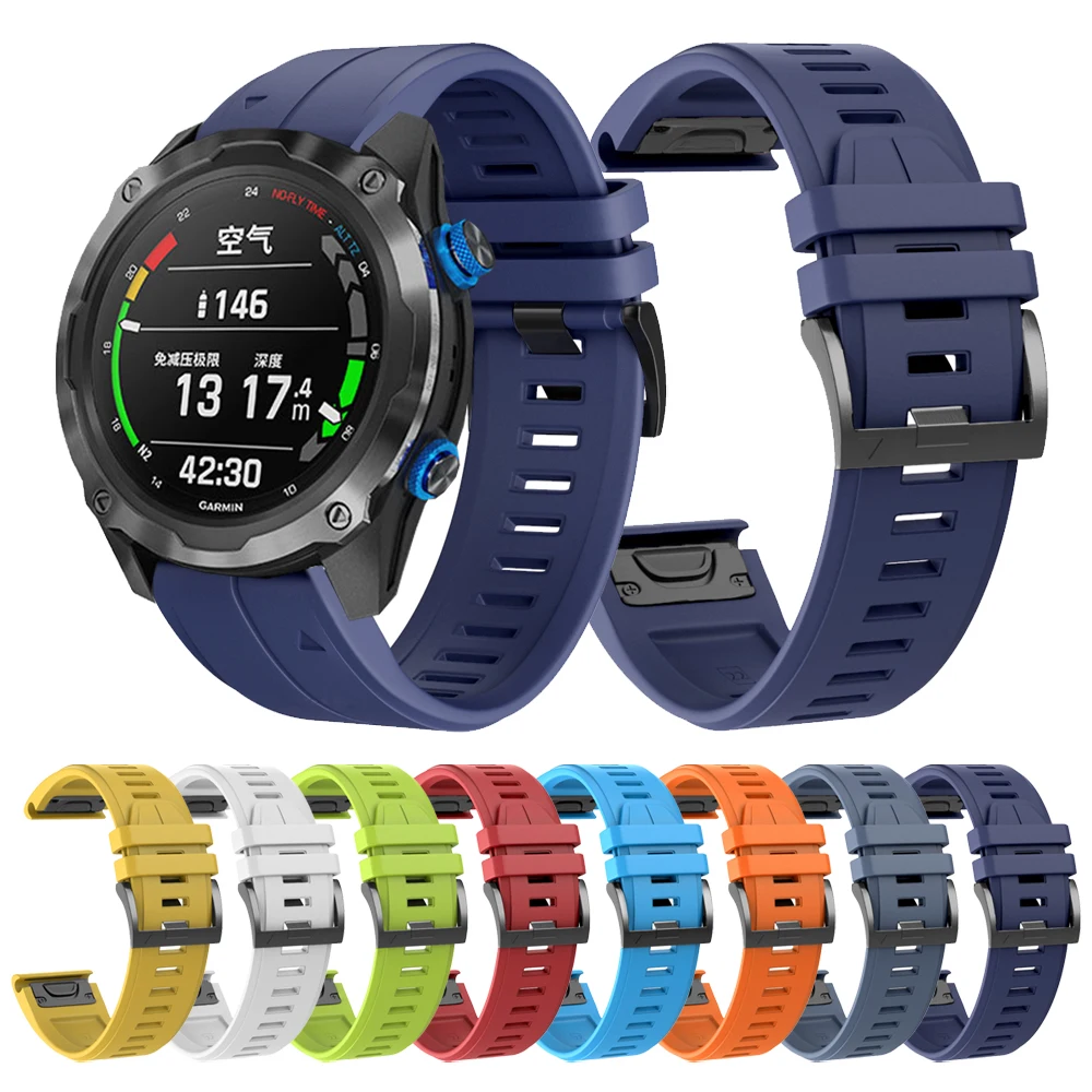 QuickFit 26mm Silicone Band For Garmin Descent Mk2i Mk2 Strap Quick release Watchband Bracelet Belt Replacement accessories