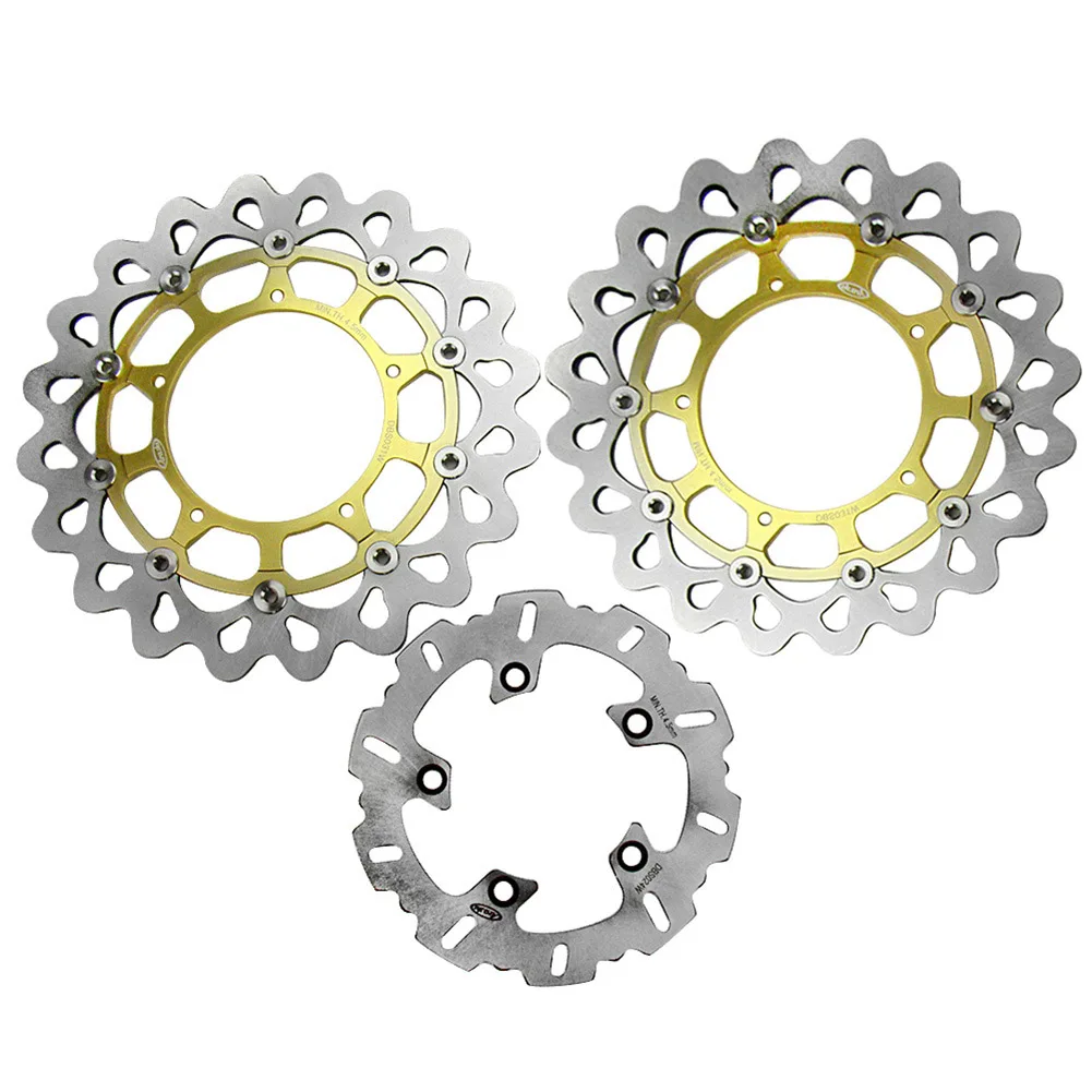 3Pcs Motorcycle Front Rear Brake Disc Rotors Set For Yamaha YZF R1 YZF-R1 2004 2005 2006 Floating Disks 2Pcs Front + 1PCS Rear