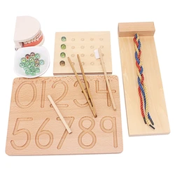 Montessori Holz Spielzeug Baby Praktischen Leben Simulierte Pinsel Zahn Spielzeug Flechten Bord Ei Clip Murmeln Spiel Spielzeug für Kinder 2-4