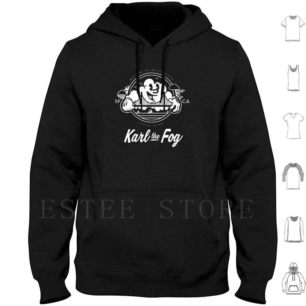 

The Fog Hoodies Long Sleeve San Francisco Golden Gate Bridge Fog Weather Characters Cold California Bay Area Logos
