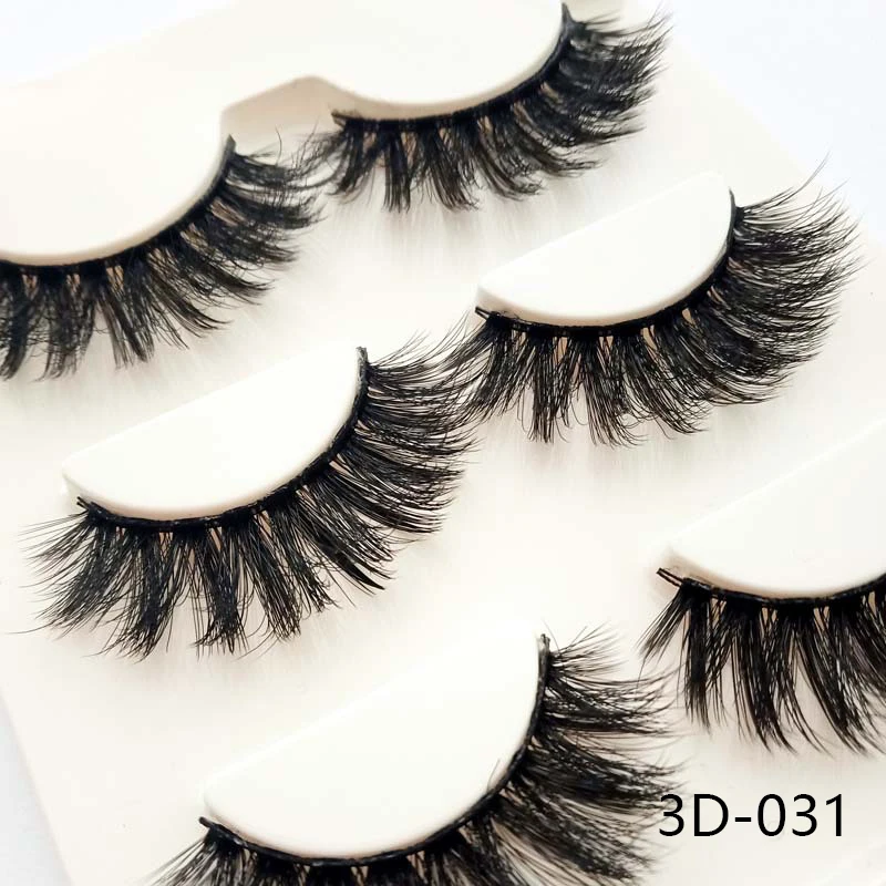 3 Pairs Natural Long False Eyelashes Handmade 3D Eyelash Thick Fake Eye Lashes Extension Women Fashion Makeup Tool maquiagem