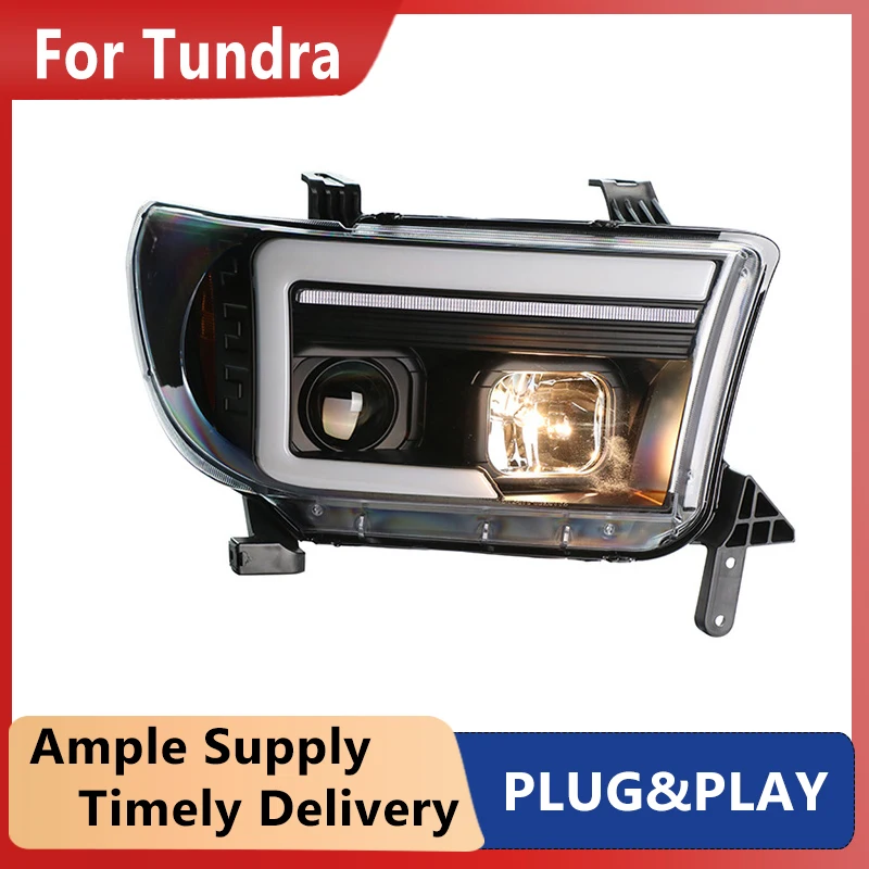 تصفيف السيارة لتويوتا تندرا المصابيح الأمامية 2007-2013 ديناميكية بدوره إشارة LED رئيس مصباح DRL Hid زينون عدسة اكسسوارات السيارات