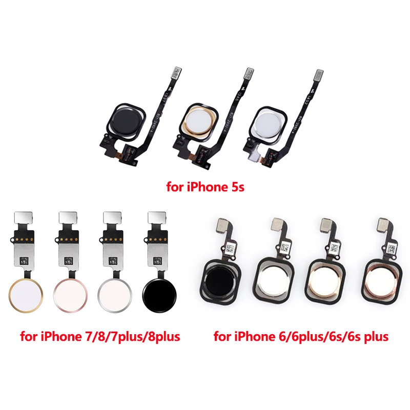 for iPhone 5s 6 6s 6plus 6splus 7 7plus 8 8plus Home Button with Flex Cable Assembly Replacement Repair Mobile Phone Parts