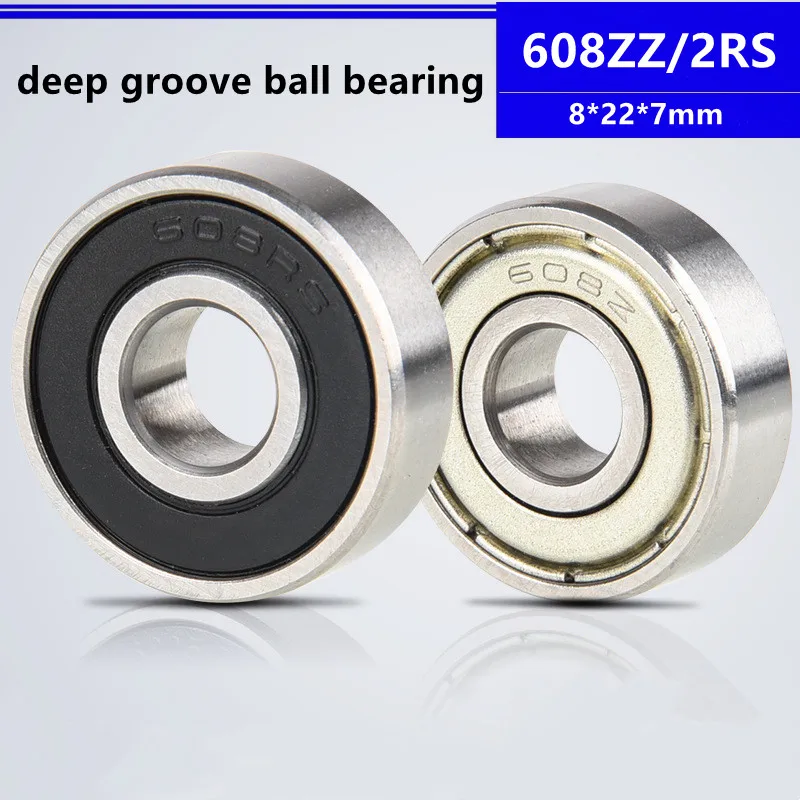 

608ZZ 608-2RS 8*22*7mm miniature ball bearing 608Z 608 -2Z 2RS 608RS 608 2RS deep groove ball bearing 8x22x7 mm