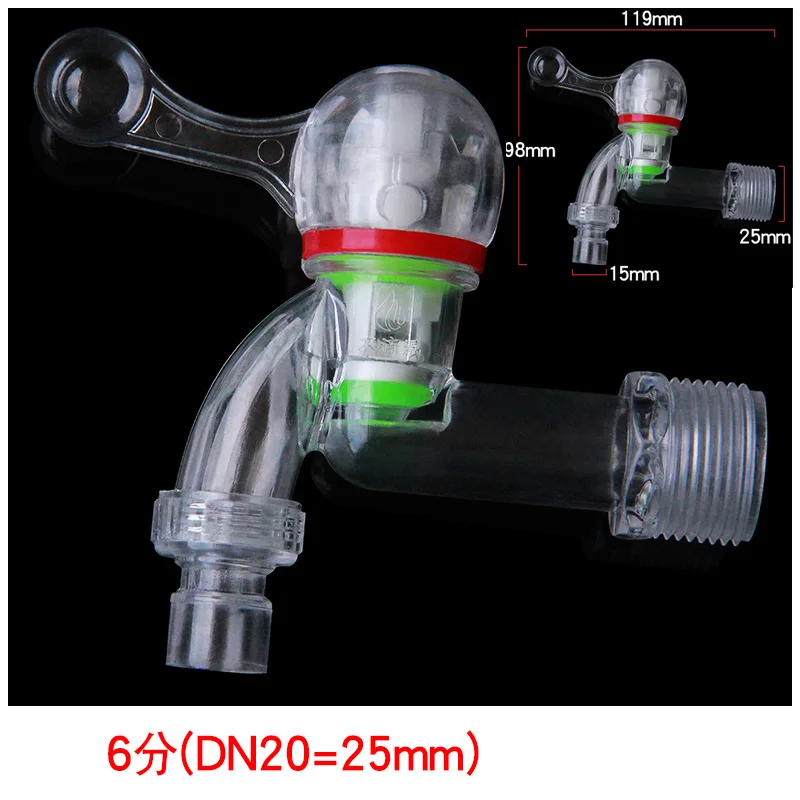 Di Plastica trasparente PC Acqua di Rubinetto Singolo foro di Acqua Fredda Lavatrice Rubinetto