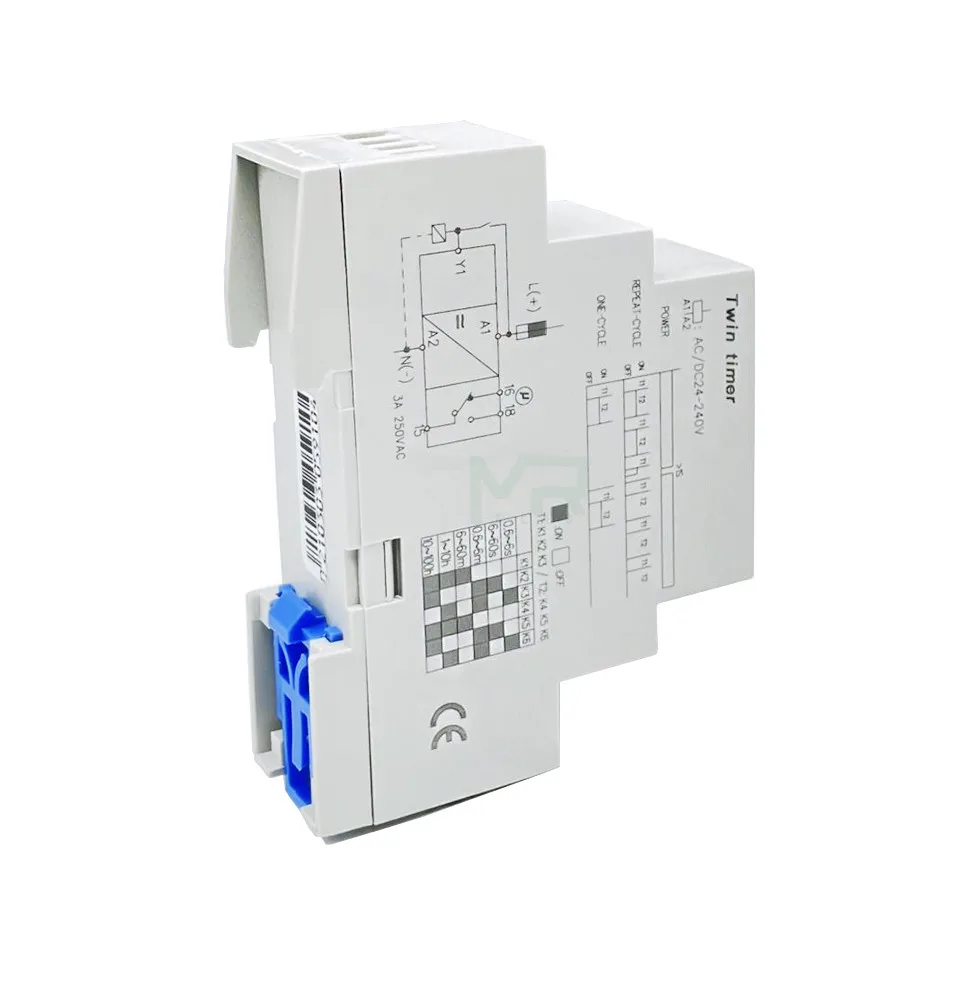 DHC19S-S Double Set Repeat Cycle DIN Rail Mouting Time Relay AC/DC24-240V Input Timer