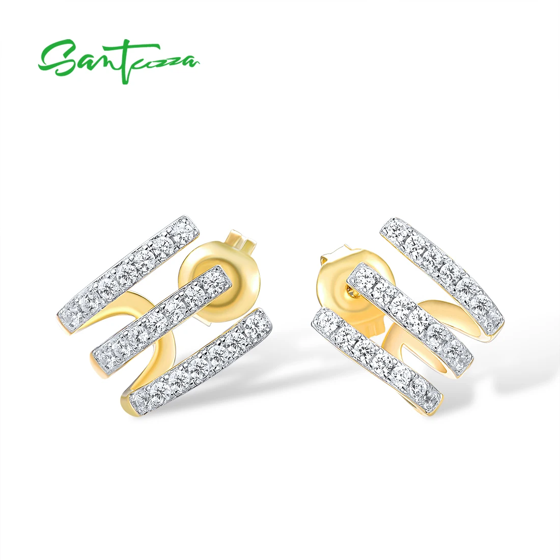 santuzza brincos de prata esterlina 925 para mulheres brilhantes branco zirconia cubica presentes chique na moda joias de festa finas 01