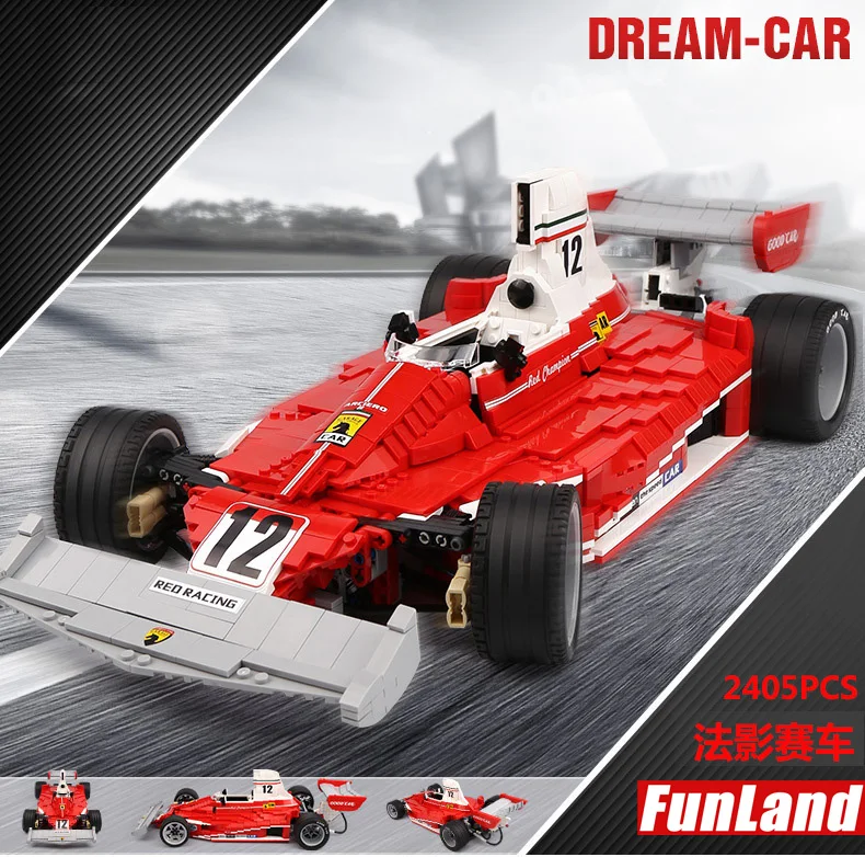 

Technical Dream-Car France Racing Team Moc Building Block Super F1 Car Model Bricks Educational Toys Collection For Gifts