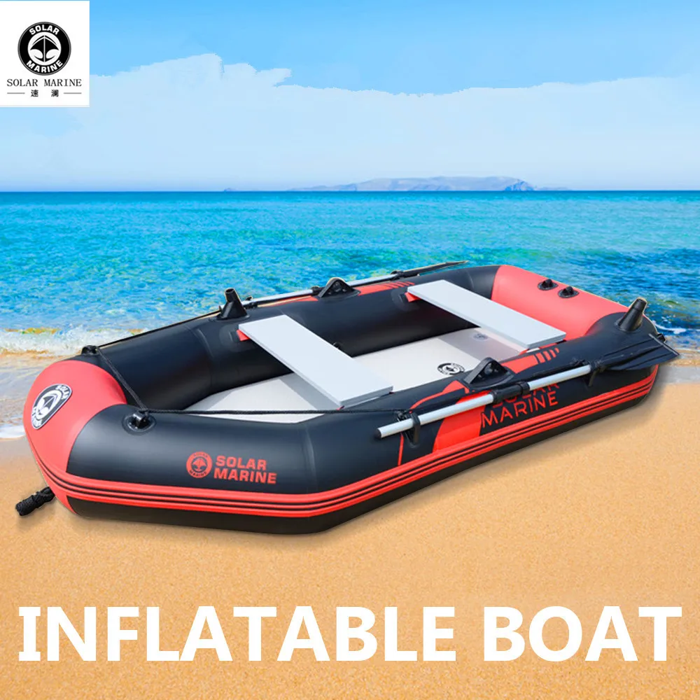 Solarmarine B230-3 PVC Inflatable Fishing Boat, Racing Kayak, Canoe with Free Accessories for Outdoor Water Sports, 3 Person