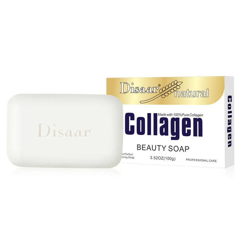 5pcs Natural Collagen Facial Soap Double Whitening Made With 100% Pure Collagen Protein Soap Anti-Aging Moisturizer Oil Control