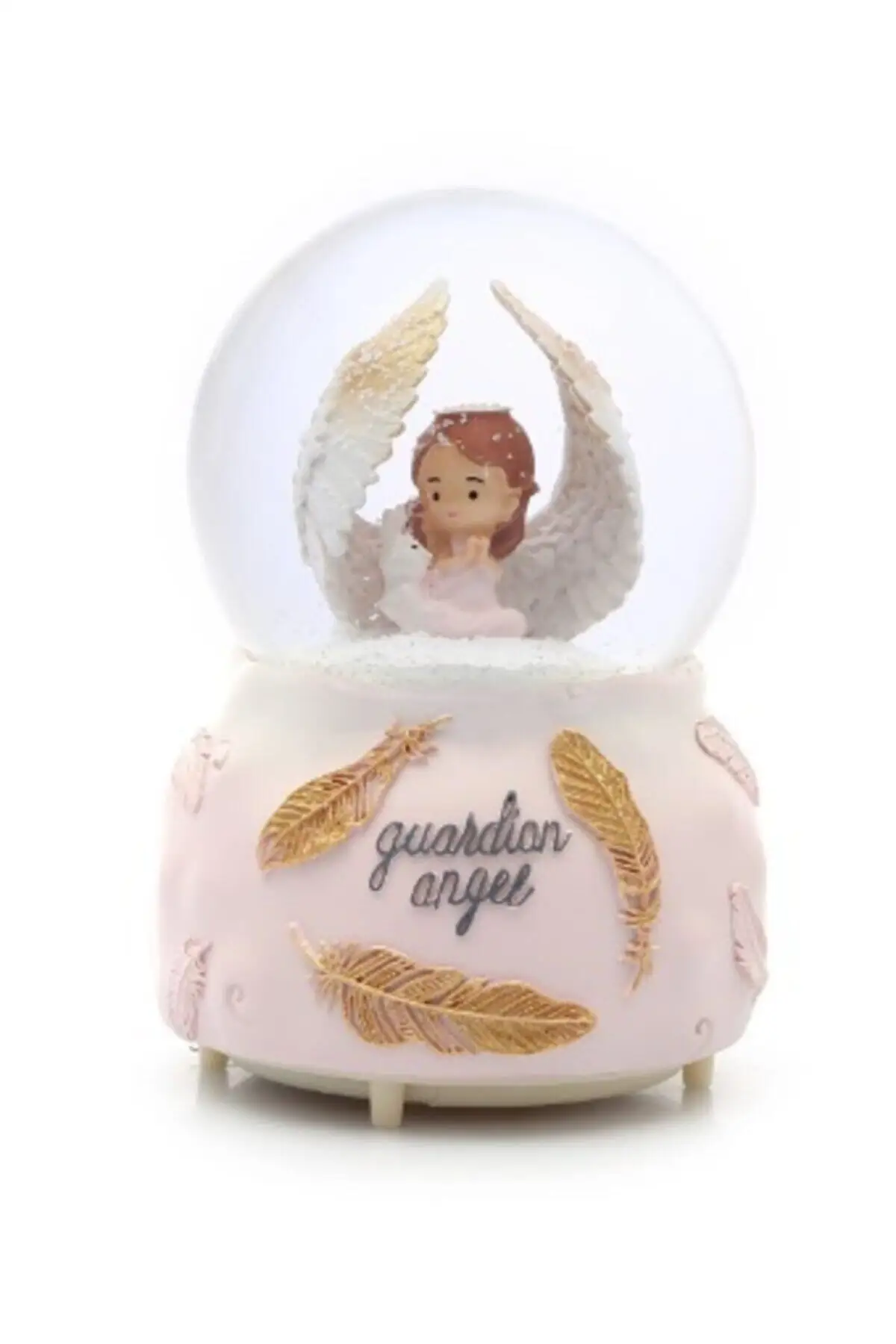 Lighted Oversized Snow Globe Pink Angel Music Automatic Snowblower Glass Globe Snowblast Glass Crystal Balls Magnetic Globes