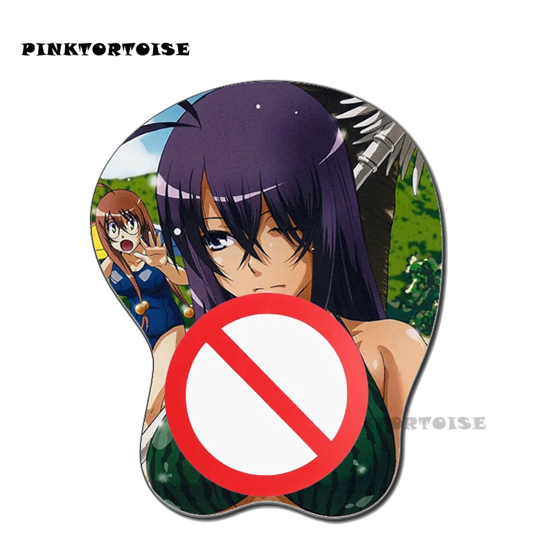 PINKTORTOISE-alfombrilla de ratón de silicona 3D, alfombrilla ergonómica de anime, ikkitousen, kanu, unchou
