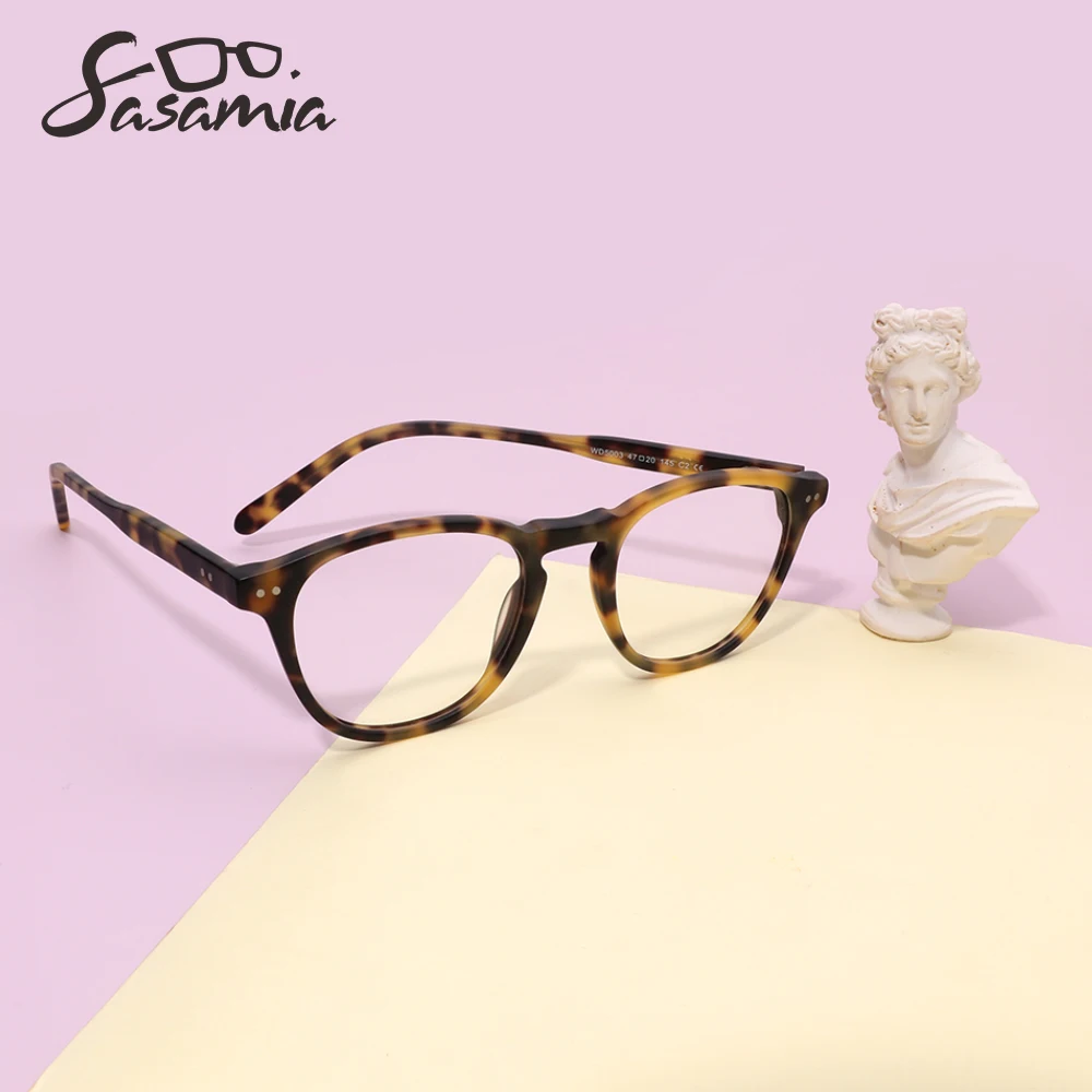 SASAMIA Men Glasses Frame Fashion Design Contrast Color Unisex Glasses Frame Woman Female Spectacles Frame Lady Glasses WD5003