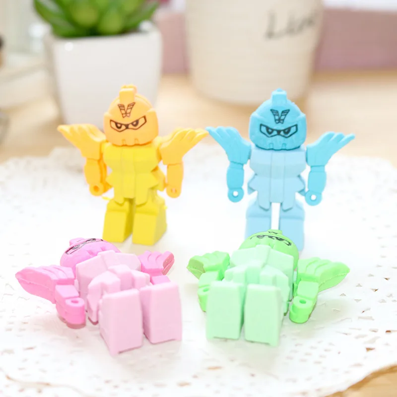 1Pc Cartoon Creatieve Armor Robotics Studenten Gum Gum Student Briefpapier Groothandel Rubber Groothandel