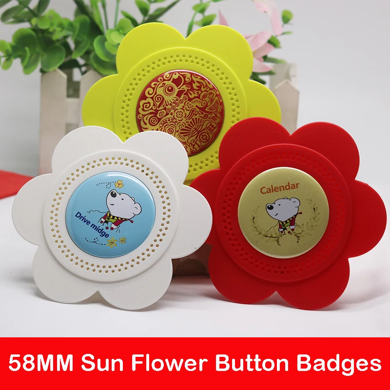 58mm Button Badge Blank Material 58mm badges Sun flower  DIY supplies  100pcs/pkg