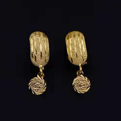 Gold Color Africa Coin Earrings For Women Girl Small Dubai Coins Earrings Arab Jewelry