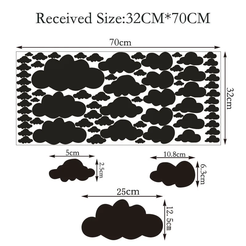 68 Pcs DIY Clouds Wall Stickers Home Decoration For Children's Room Fridge Kitchen Porch Art Decals Peel & Stick Vinly Wallpaper view 6