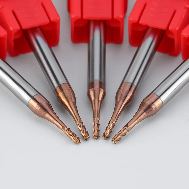 TuGe-Fresa de extremo de acero de tungsteno HRC55, d1, 1,5, 2,2, 5mm de largo, herramientas de fresado de carburo de 6 a 20mm de largo, brocas de enrutador de vástago de 4mm