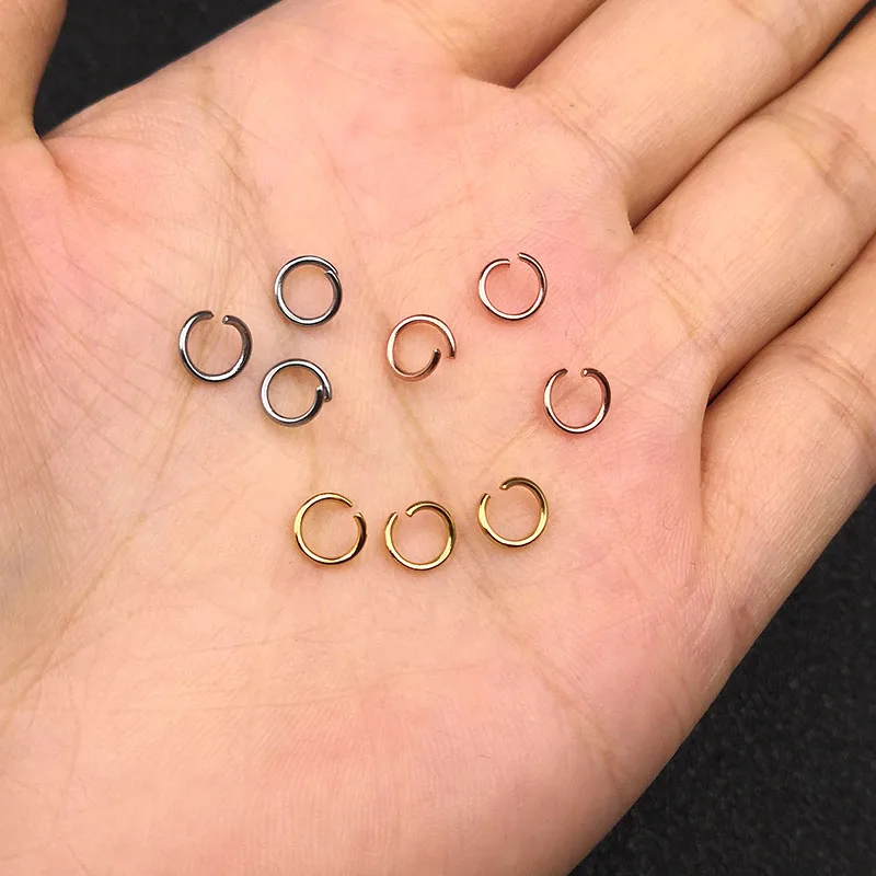 200pcs/lot Stainless Steel Open Jump Rings Gold Rose Split Rings Connectors for DIY Jewelry Findings Making Crafts Accessories