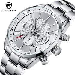 New Men's Watch CHEETAH Fashion Business Chronograph Top Brand Luxury Large Dial Waterproof Stainless Steel Wristband Clock Male