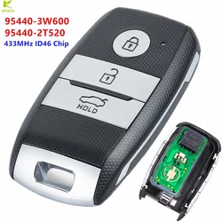 Część wymienna KEYECU obudowa inteligentnego pilot z kluczykiem samochodowym 433MHz ID46 dla Kia Picanto Optima Sorento Sportage 2014 -2016 95440-3W600 95440-2T520