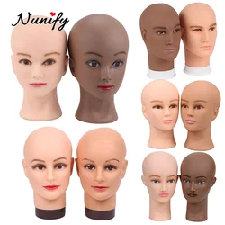 Nunify Doll Head Beige Mannequin Heads Men Big 21Inch Wig Head For Making Wigs Dark Brown Realistic Manneuqin Head Manikin