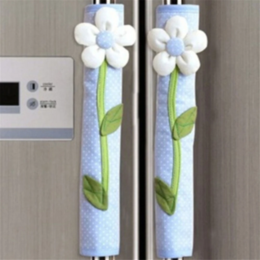 1Pair Cloth Handle Cover Door Knob Cover Cotton Refrigerator Handle Gloves Accessories Double-door Fridge Door Handle Cover